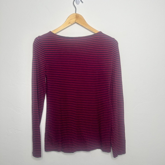 J Crew Mercantile Women's Long Sleeve Artist Tee, Red and Blue Stripe, Small - Picture 4 of 8